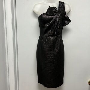 NWT Kate Spade ERIKA One Shoulder Metallic Sheath Dress Size 2